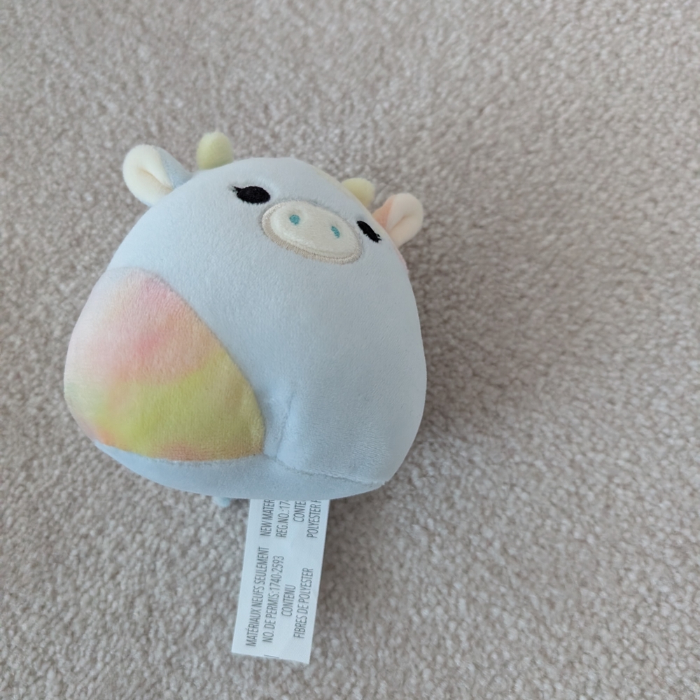 Squishmallows Pastel Blue and Rainbow Stuffed Animal